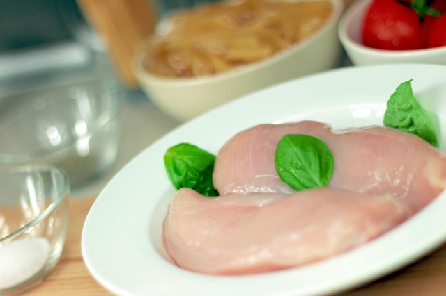 raw chicken in a plate