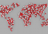 An image of the world as pills to represent the growth of online pharmacies.
