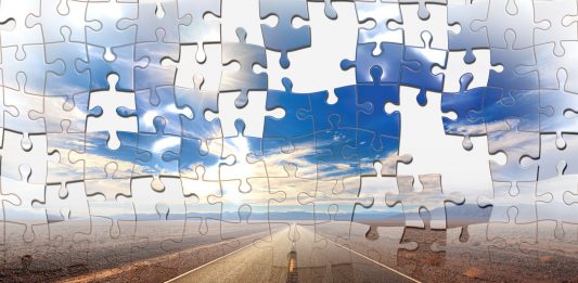An image of puzzle pieces and the long road of questions relating to dementia. Is there a dementia prevention diet?