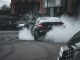 An image of a car creating air pollution that has been found to affect mental health in older adults.